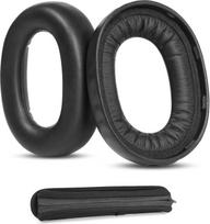 ACCOUTA Ausų pagalvėlės ir galvos juosta, suderinama su "Jabra Evolve2 85", "Jabra Elite 85H" belaidėmis ausinėmis Ausų pagalvėlės su minkštesne proteino oda ir atminties putomis