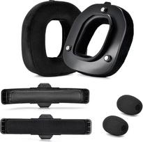 Yaowanguan ausų pagalvėlių rinkinys "Logitech G Astro A50 Gen 4", "A50 Gen 5", "A50 X" belaidėms žaidimų ausinėms, pakaitinės ausų pagalvėlės, galvos juostos, mikrofono putos "Astro A50 Gen 4/Gen 5/A50X" (aksomas)
