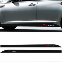2 vnt. Automobilio šoninio slenksčio apdaila Anglies pluošto kėbulo apsauga 3D lipdukas Tesla Model S Model X Model Y Cybertruck Model 3 Model Y