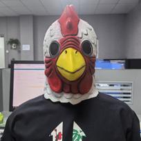 Baltojo gaidžio viso veido kaukė „Cosplay“ Richardo Gaidžio juokingo gyvūno galvos rekvizitas „Hotline Miami Game Mad Chicken“ kostiumo aksesuarui as the picture-