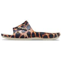 Crocs Atsipalaidavimo Mados Plokščiapadžiai Sportiniai Šlepetės Moteriška Avalynė Baltos Spalvos Su Leopardų Raštu 207841-2Y4 34-35
