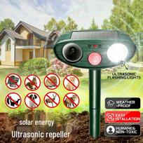 Saulės energija maitinamas ultragarsinis gyvūnų atbaidytojas su mirksinčiomis šviesomis katėms, šunims, žiurkėms ir paukščiams Multifunction Repeller (with Flashing Function) žolės žalia spalva