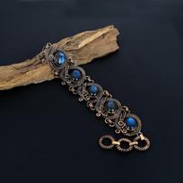 Labradorite Bracelet Gemstone Jewelry, 999 Copper Wire Wrapped Bracelet, Adjustable Handmade Beautiful Jewelry Chain Bracelet