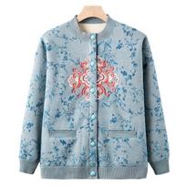 Senjorų Žieminiai Drabužiai Moterims Močiutei Plius Aksominis Paltas Vidutinio amžiaus ir Vyresnio amžiaus Motinoms Rudenį ir Žiemą Šiltas Kardiganas Madingi Senos Moters Drabužiai XL raudona