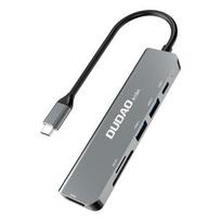 Dudao Alu 6-in-1 USB3.0 Fast Hub multi-functional Wired USB 3.2 Gen 1 (3.1 Gen 1) Type-C Grey