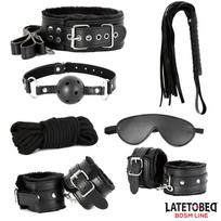 LateToBed BDSM Line 7 Bondage Pieces Set Black