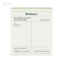 „BIODANCE Refreshing Sea Kelp Real Deep Mask“ drėkinanti ir atgaivinanti lakštinė veido kaukė, 4x34 g