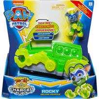 Paw Patrol – Transporto priemonė Charged Up su figūrėle Rocky