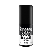 Gelinio nagų lako viršutinis sluoksnis "Sincero Salon", Top Coat No wipe, Dots, 6ml