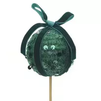 Kalėdinė dekoracija „Žalias burbulas“ ant pagaliuko 50 cm