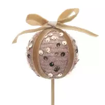 Kalėdinė dekoracija „Kreminis burbulas“ ant pagaliuko 50 cm