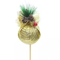 Kalėdinė dekoracija „Auksinis burbulas“ ant pagaliuko 50 cm
