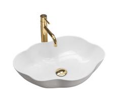 REA-U0265 - Praustuvas ant stalviršio PEARL 38x50,5 cm keramika/blizgi balta