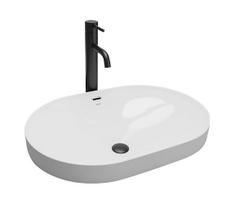 REA-U8700 - Praustuvas ant stalviršio ARLETA 42x61,5 cm keramika/blizgi balta