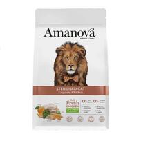 Amanova Sterilised sausas pašaras su vištiena ir bolivine balanda sterilizuotoms katėms, 1.5 kg