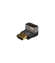 Goobay HDMI Angled Adapter 90° Vertical, 8K at 60 Hz, Gold-Plated, Black/Silver | 72009