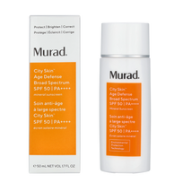 Murad Skincare Murad City Skin Age Defense Broad Spectrum SPF 50 PA++++ koreguojantis apsauginis veido kremas nuo saulės, 50 ml