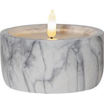 Pilkai baltos spalvos betoninė LED žvakė Star Trading Flamme Marble, aukštis 7,5 cm