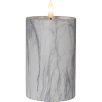 Pilkai baltos spalvos betoninė LED žvakė Star Trading Flamme Marble, aukštis 15 cm