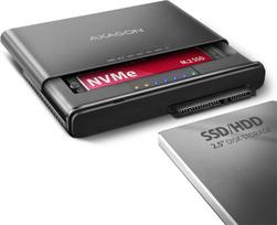 Axagon ADSA-CC USB-C 10Gbps - NVMe M.2 SSD & SATA 2.5/3.5 SSD/HDD CLONE MASTER 2 - Digital/Daten - NVMe USB 3.2 Gen 2 (3.1 Gen 2) Type-C Black