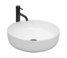 REA-U8493 - Praustuvas ELMA ant stalviršio, Ø 45 cm, keramika / blizgi balta