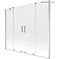 Mexen Velar Duo dviaukštis vonios ekranas 2-durų stumdomas 170 x 150 cm, skaidrus, chromas - 896-170-000-02-01