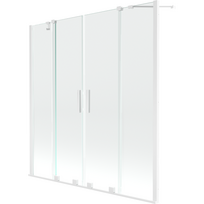 Mexen Velar Duo vonios sienelė 2 sparnų stumdoma 140 x 150 cm, permatoma, balta - 896-140-000-02-20