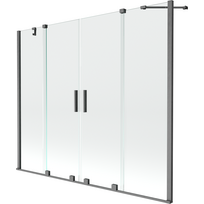 Mexen Velar Duo vonios ekrano 2 dalių perstumiamos durys 170 x 150 cm, permatomas, šlifuotas ginklų pilkas - 896-170-000-02-66