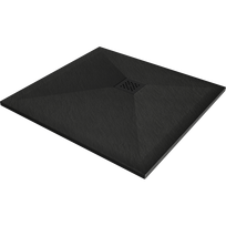 Mexen Stone+ kompozitinis kvadratinis dušo padėklas 100 x 100 cm, juodas, juoda apdaila - 44701010-B