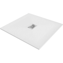 Mexen Hugo kvadratinis dušo padėklas SMC 100 x 100 cm, baltas, Inox dangtis - 42101010-X