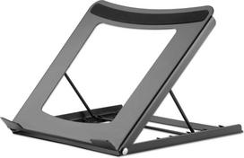 Manhattan Laptop and Tablet Stand, Adjustable (5 positions), Suitable for all tablets and laptops up to 15.6", Portable and Lightweight, Steel, Black, Lifetime Warranty
