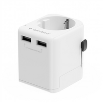 Gembird EU to Universal travel power adapter, 12W | TPA-EU2A12-01-W | 5 V|TPA-EU2A12-01-W