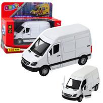 Pristatymo autobusas su šviesos ir garso efektu Lean Toys 1:32, baltas
