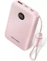 "Vention" 10000 mAh 2 x USB-C 1 x USB-A su ekranu 22,5 W rožinės spalvos