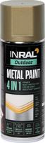Aerozoliniai dažai metalui INRAL Metal Paint 4In1, 400ml, aukso, matinė