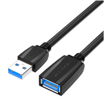 USB 3.0 kištukas-lizdas (lizdas) VAS-A45-B150 1.5m (Juodas)