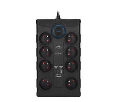 Solight PO80B - 8 lizdų prailgintuvas su jungikliu, E tipo, 1x USB-A + 1x USB-C, 2 m, juodas
