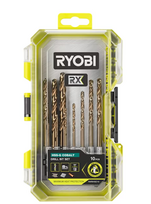 Metalo grąžtų rinkinys RYOBI RARXHGC10, 1/2/2,5/3/4/5/5,5/6/7/8 mm, HSS-Co, HEX, 10 vnt.