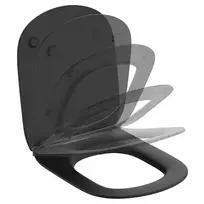 Unitazo sėdynė su dangčiu, (unitazui T0082V3) soft-close, juodas