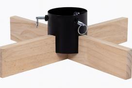 Kalėdų eglės stovas NOVELLY HOME, su mediniu pagrindu, 1 l vandens talpa, skersmuo 12 cm, 46 x 46 x