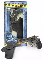 Metal police revolver with holster Gonher