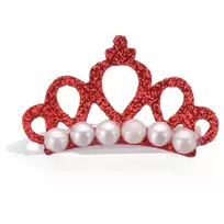 Zoo Tiara Pearl Red segtukas plaukams šunims ir katėms; 4.5x3cm