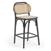 Juodos spalvos iš guobos masyvo baro taburetė (sėdynės aukštis 65 cm) Doriane – Kave Home