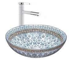 REA-U0267 - Stalviršio praustuvas ARTE Ø 40 cm, keramika / ornamentinis raštas