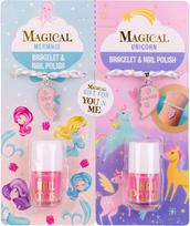 Dovanų rinkinys MAGICAL UNICORN & MERMAID (nagų lakas+apyrankės), 2x4 ml + 2vnt