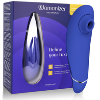 WOMANIZER - PREMIUM 2 Klitorio stimuliatorius mėlynės