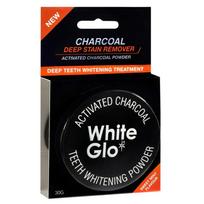 WHITE GLO Activated Charcoal Teeth Whitening Powder 30g