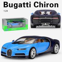 1/24 mastelio „Welly Bugatti Chiron“ lydinio automobilio modelis, metaliniai žaisliniai automobiliai, automobilio modelis, aukštos simuliacijos kolekcija, vaikiškos dovanos 1/24-19x8.5x5cm mėlyna