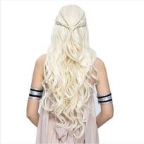 HAIRJOY Sintetiniai Plaukai Moterims Šviesūs Cosplay Perukas Ilgas Garbanotas Pinti Kostiuminis Perukas Karalienės Perukas as the picture-26inches