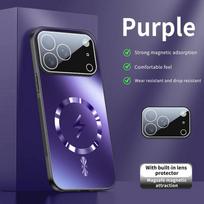 Prabangūs AG matinio stiklo magnetiniai telefono dėklai iPhone 17 Pro Air 16 15 14 Pro Max, skirti Magsafe belaidžio įkrovimo dangtelio priedams For iPhone 17 balta